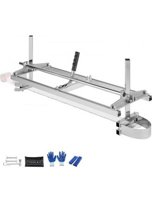 VEVOR Φορητό Πριονιστήριο 35,6cm-91,4cm Μπάρα οδηγός Γαλβανισμένο Ατσάλι Αλυσοπρίονο Σανίδα 0,5cm-30cm Πάχος, Πριονιστήριο σταυροκοπτικής ξυλείας για οικοδόμους και ξυλουργούς, ασήμι