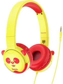 Hoco W31 Ενσύρματα Παιδικά Ακουστικά On Ear Κίτρινα Κόκκινα