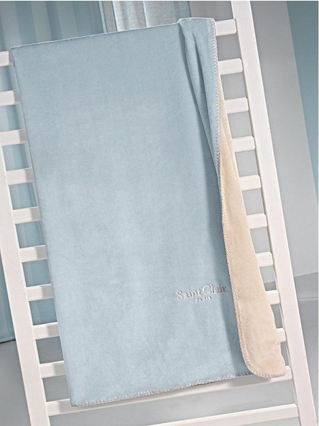 Saint Clair Κουβέρτα Κούνιας Βελουτέ 100x140 Γαλάζια