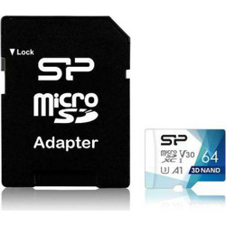 Silicon Power Superior Pro microSDXC 64GB Class 10 U3 V30 UHS-I A1 + Adapter