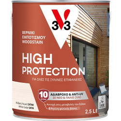 V33 High Protection Βερνίκι Εμποτισμού Ξύλου Νερού Λευκό 2.5lt