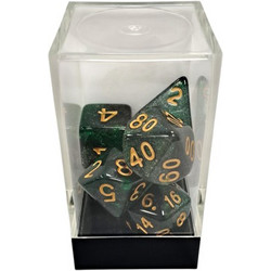 Κάισσα - Starry Green-Black/Gold Polyhedral 7-Die Se