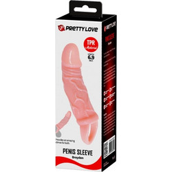 Baile Silicone Sleeve with Ball Straps Κάλυμμα Επιμήκυνσης Πέους 13.5cm Flesh