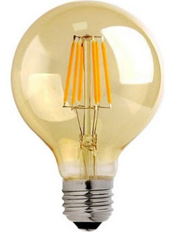 Λαμπτήρας LED G80 Bulb pakoworld 4W E27 3000K 200-220V amber
