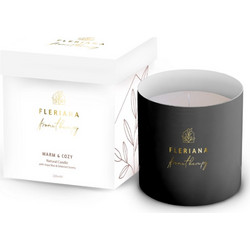 Fleriana Aroma Therapy Warm & Cozy Natural Candle 235ml (Αρωματικό Φυσικό Κερί από Σόγια)