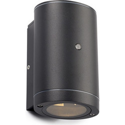 Μαύρο οβάλ φωτιστικό τοίχου Kingston 123led με αισθητήρα | Κατάλληλο για 1 x GU10