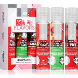 System Jo Tri Me Triple Pack Flavors: Succulent Watermelon Λιπαντικό Gel Νερού Κόλπου & Πρωκτού 30ml + Tropical Passion 30ml + Strawberry Kisses 30ml