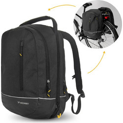 Wozinsky bicycle bag double backpack 2in1 30l black - (WBB30BK)