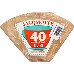 Φίλτρα Καφέ Φυσικά Οικολογικά Jacqmotte Natural Brown Coffee Filters No1x4 Ecological 40pcs