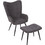 HomeMarkt Μπερζέρα με Υποπόδιο Γκρι Crawley HM8918.21