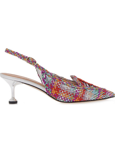 MARTINA T SLINGBACK U494B00632G3 - ΠΟΛΥΧΡΩΜΟ ΠΛΕΚΤΟ ΔΕΡΜΑ L9006-INTRECCIO MULTICOLOR