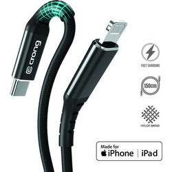 Crong Armor Link USB-C to Lightning Cable 150cm Black CRG-AL15USCL-BLK