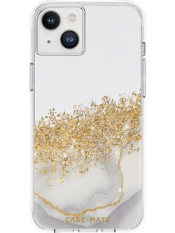 Case-Mate Karat - Case decorated in gold for iPhone 14 Plus (Marble) - (CM049248)