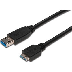 Digitus USB-A 3.0 Male to MicroUSB-B 3.0 Male 0.25m Black AK-300117-003-S