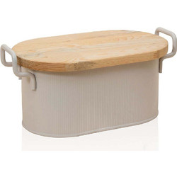 Ψωμιέρα 280TMA3610 39x22x16cm Beige Hermia Μέταλλο