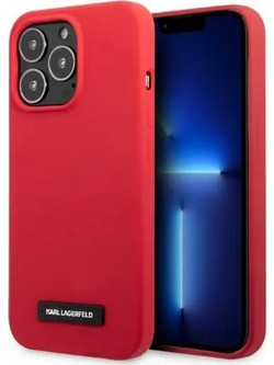 Karl Lagerfeld Silicone Plaque Back Cover Red (iPhone 13 / 13 Pro)