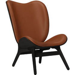 Πολυθρόνα A Conversation Piece Tall Hope Leather 5104C5577-10 73x93x106cm Black Oak Cognac