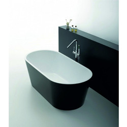 Free 1708B 170x80 cm Μαύρη Μπανιέρα Ακρυλική Ελεύθερης Τοποθέτησης