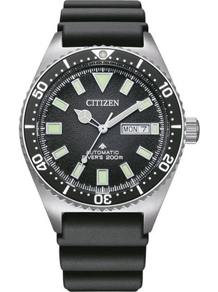 Citizen Promaster Ανδρικό Ρολόι Αυτόματο με Μαύρο Καουτσούκ Λουράκι NY0120-01E