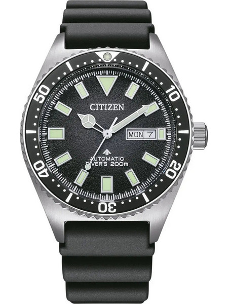 Citizen Promaster Ανδρικό Ρολόι Αυτόματο με Μαύρο Καουτσούκ Λουράκι NY0120-01E