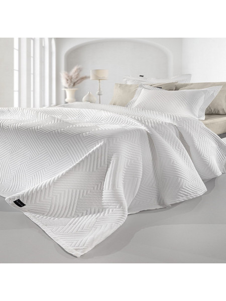 Κουβέρτα Lupo White Guy Laroche Ημίδιπλο 180x260cm Βαμβάκι-Πολυέστερ
