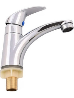 Μπαταρία Νιπτήρα Chrome Ασημί μονής ροής 18cm ForHome 807915118 - For Home