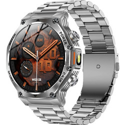 Smartwatch AK82 - Ασημί κάσα / Ασημί λουρί μεταλλικό