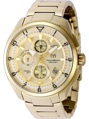 TechnoMarine Ocean Chronograph Ανδρικό Ρολόι Χρονογράφος με Χρυσό TM-318130