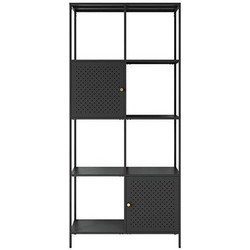 Ραφιέρα μεταλλική Nextdeco με 4 ράφια μαύρη Υ175x80x35εκ