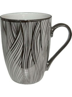 Κούπα Chic 028831 8x8x11cm White-Silver Πορσελάνη
