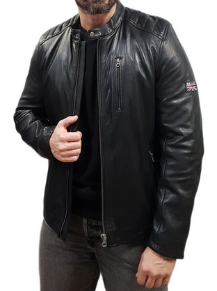 Pepe Jeans Jorah Ανδρικό Μπουφάν Δερμάτινο Μαύρο PM402618-999