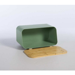 ΨΩΜΙΕΡΑ 34,5x19x17 (BREAD BASKET GREEN) - NEF NEF BREAD BASKET GREEN / 100% ΜΕΤΑΛΛΙΚΟ