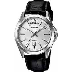 Casio Ανδρικό Ρολόι με Μαύρο Δερμάτινο Λουράκι MTP-1370L-7AVEF
