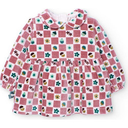 Φόρεμα μπεμπέ βελουτέ κορίτσι Boboli-142063-9696-Pink