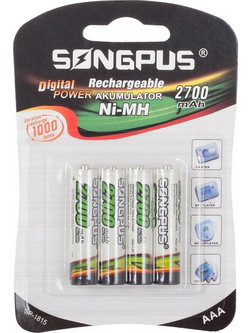 Songpus Rechargeable AAA 2700mAh 4τμχ