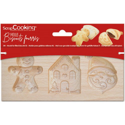 Scrap Cooking Ξύλινη Φόρμα για Γεμιστά Χριστουγεννιάτικα Μπισκότα