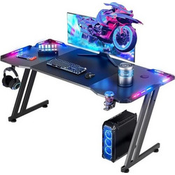 LAMTECH RGB GAMING DESK WITH CUP HOLDER & HEADPHONE HOOK