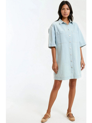 Κοντό φόρεμα από denim - Signature SARA
