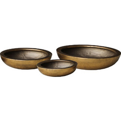 CALIX ΜΠΩΛ SET 3ΤΜΧ 54x54x13cm ΤΕΧΝΗΤΗ ΠΕΤΡΑ ΧΡΥΣΟ