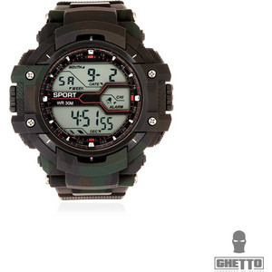 Ghetto No-name Digital Fashion Green Camouflage Sport Watch | Unisex Ghetto No-name Digital Fashion Green Camouflage Sport Watch | Unisex