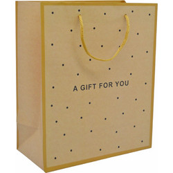 ΤΣΑΝΤΑ ΣΥΣΚΕΥΑΣΙΑΣ ME ΚΟΡΔΟΝΙ A GIFT FOR YOU ΣΕ ΦΥΣΙΚΟ ΧΡΩΜΑ 30x12x38εκ.ANKOR