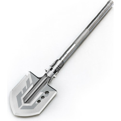 Wozinsky WSS-211 survival bushcraft shovel multifunctional knife breaker flint whistle harpoon 21 in 1 - gray