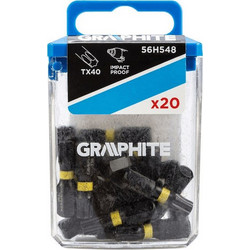 Σετ Μύτες Κρουστικού Γραφίτη Graphite 56H548 TX40 x 25mm x 1/4" 20τμχ