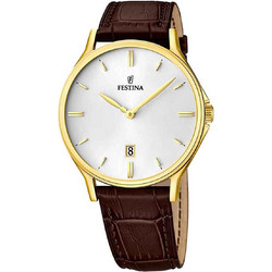 Festina Ανδρικό Ρολόι με Καφέ Δερμάτινο Λουράκι F16747/1