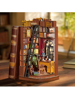 Robotime Rolife Silent Corner Study 3D Book Nook DIY 196 Κομμάτια 24.9cm TGE02