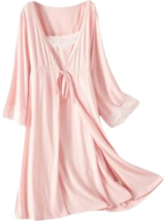 Pink, Σετ εγκυμοσύνης και θηλασμού, 2 τμχ (νυχτικό-ρόμπα) Queen Mother