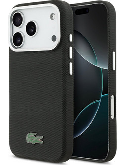 Lacoste Iconic Petit Pique Metal Logo MagSafe Θήκη iPhone 17 Pro Max Black (LCFCMP17XPLAK)