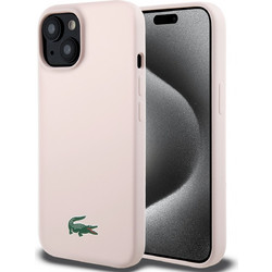 Lacoste Magsafe Croc Logo Hard Case Θήκη προστασίας από Σιλικόνη για iPhone 15 Ροζ