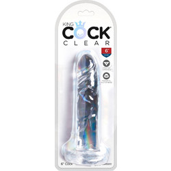 Pipedream King Cock 6" Ρεαλιστικό Dildo με Βεντούζα 15.2cm Clear