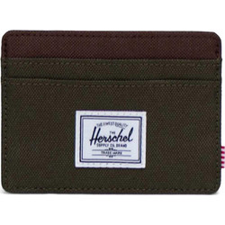 Herschel unisex θήκη για κάρτες μονόχρωμη με contrast logo patch Charlie - 66UACL01038 Χακί